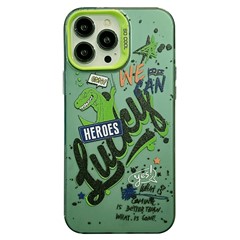 For iPhone 13 Pro 6.1 inch PC+TPU Phone Cover Colorful Pattern Printing Drop Proof Back Case - Lucky