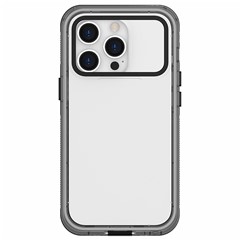 For iPhone 15 Pro IP68 Waterproof Phone Case Fall Protection PC+Neoprene Cellphone Shell - Transparent Black