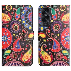 PU Leather Anti-Fall Case for Honor 90 Lite 5G / X50i 5G , Stand Wallet Pattern Printing Phone Cover - Jelly Fish