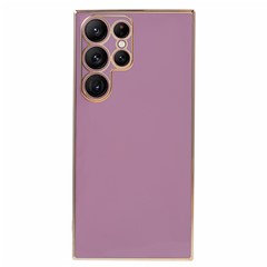 For Samsung Galaxy S23 Ultra Glossy Phone Case 6D Electroplated Edges Soft TPU Cover - Purple