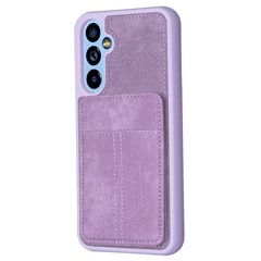 BF28 For Samsung Galaxy A14 5G / A14 4G Card Slots Matte PU Leather Coated TPU Phone Cover Shockproof Kickstand Case - Purple
