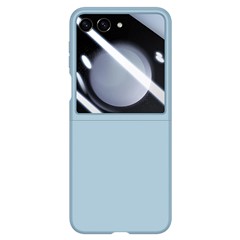 For Samsung Galaxy Z Flip5 5G PC Skin-touch Phone Case Anti-Scratch Cover with Small Screen Film - Baby Blue