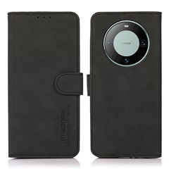 KHAZNEH For Huawei Mate 60 Textured Wallet Stand Cover Magnetic Closure PU Leather Phone Case - Black