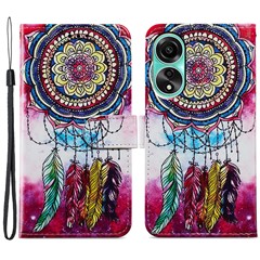 For Oppo A78 4G Case Wallet Leather Pattern Stand Phone Cover - Dream Catcher
