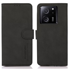KHAZNEH For Xiaomi 13T / 13T Pro / Redmi K60 Ultra Case Phone Stand Cover Slim-Fit PU Leather Wallet - Black