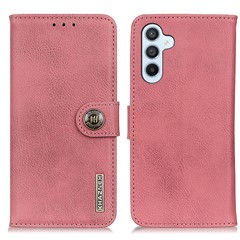 KHAZNEH For Samsung Galaxy A05s 4G Case Cowhide Texture Stand Wallet Leather Mobile Phone Cover - Pink