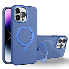 For iPhone 14 Pro Max Case Compatible with MagSafe Soft TPU+PC Kickstand Phone Cover - Blue