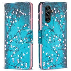 PU Leather Phone Cover for Samsung Galaxy A05s 4G Case with Wallet Stand - Plum Blossom