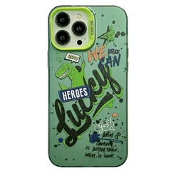 For iPhone 15 Pro Max Phone Cover PC+TPU Colorful Pattern Printing Art Case - Lucky