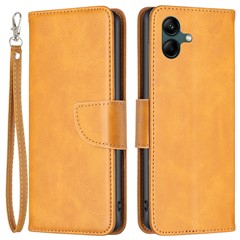 For Samsung Galaxy A05 4G Case PU Leather Phone Cover with Wallet Stand - Yellow