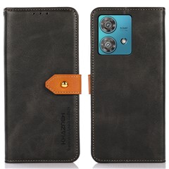 KHAZNEH For Motorola Moto G84 5G Case Leather Phone Cover Wallet Stand Shell - Black