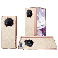 For Huawei Mate X5 Case Hinge Protection Electroplating Phone Cover with Tempered Glass Film - Gold