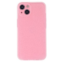 For iPhone 15 Plus Case Soft TPU Glittery Powder Anti-scratch Cellphone Cover - Pink