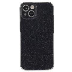 For iPhone 14 Case Glitter Powder Soft TPU Shockproof Jelly Phone Cover - Black