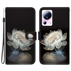 For Xiaomi 13 Lite / Civi 2 5G Case Pattern Printing Phone Stand Cover - Crystal Peony
