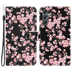 For Samsung Galaxy A24 4G (162.1 x 77.6 x 8.3mm) Case Pattern PU Leather Flip Shockproof Phone Cover - Plum Blossom