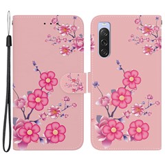 For Sony Xperia 10 V Case Pattern Printed PU Leather Protective Phone Cover - Sakura