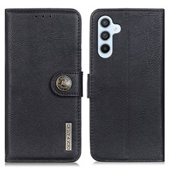 KHAZNEH For Samsung Galaxy S25+ / S24+ Leather Case Stand Phone Cover with Wallet - Black