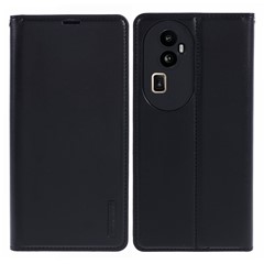 HANMAN Minuo Series For Oppo Reno10 Pro+ 5G Case Folio PU Leather Wallet Phone Cover - Black