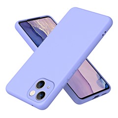 For iPhone 15 Plus Phone Case Rubberized Soft TPU Fiber Lining Back Cover - Purple