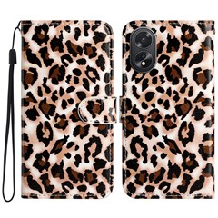 For Oppo A38 4G / A18 4G Case Pattern Printed Folio PU Leather Phone Cover - Leopard Print