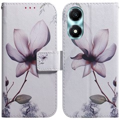For Honor X5 Plus / Play 40C 5G Case PU Leather Pattern Printing Shockproof Phone Cover - Pink Flower