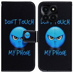For Honor X6a 4G Case PU Leather Pattern Printing Wallet Protective Phone Cover - Don't Touch My Phone