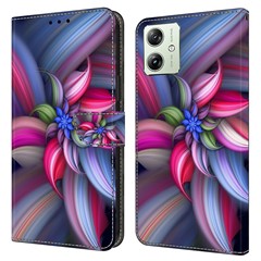 For Motorola Moto G54 5G Case PU Leather Wallet 3D Pattern Phone Cover - Colorful Flowers