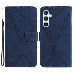 HT05 For Samsung Galaxy A15 4G Case Imprinted Phone Wallet Cover - Blue