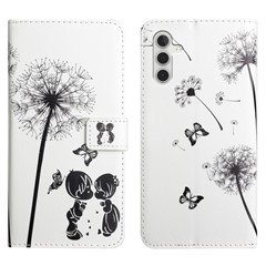 For Samsung Galaxy A34 5G Case PU Leather 3D Pattern Phone Wallet Cover - Forever and AlwaysKids and Dandelion