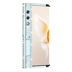For Honor V Purse Case Rhinestone Decoration Kickstand Hard PC Phone Cover - Blue