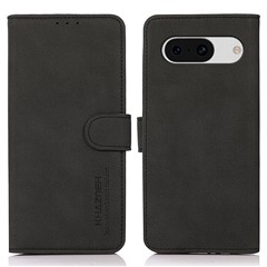 KHAZNEH For Google Pixel 8a Case Magnetic Clasp Wallet Phone Cover - Black