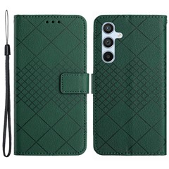 HT06 For Samsung Galaxy A24 4G (162.1 x 77.6 x 8.3mm) Case Wallet Stand Leather Cover - Green