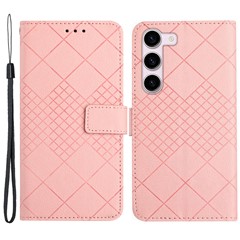 HT06 For Samsung Galaxy S23+ Case Magnetic Clasp Wallet Phone Cover - Pink