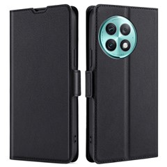For OnePlus Ace 2 Pro 5G Case Card Slot Design Anti-scratch PU Leather Cover - Black