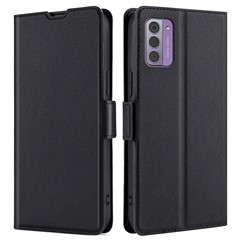 For Nokia G42 Case Shockproof PU Leather Supporting Stand Phone Cover with Card Slot - Black