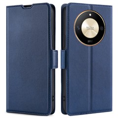 For Honor X50 5G / X9b 5G / Magic6 Lite 5G Case Scratch-Resistant Stand Card Slot PU Leather Phone Cover - Blue