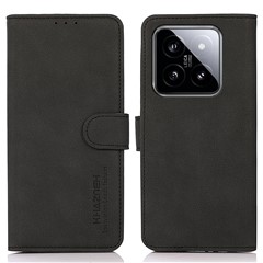 KHAZNEH For Xiaomi 14 Case PU Leather Protective Phone Cover - Black
