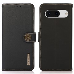 KHAZNEH For Google Pixel 8a Case Wallet RFID Blocking Phone Stand Cover - Black