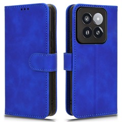For Xiaomi 14 Pro Phone Case Shockproof PU Leather Wallet Soft Cell Phone Cover - Blue