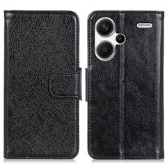 For Xiaomi Redmi Note 13 Pro+ 5G Case Nappa Texture Split Leather Phone Shell - Black
