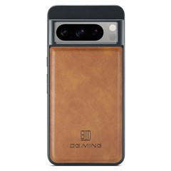 DG.MING For Google Pixel 8 Pro Phone Case PU Leather Shockproof Back Cover - Brown