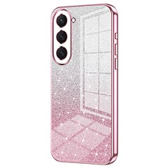 For Samsung Galaxy S23 Case Slim-Fit Glitter Precise Cutout TPU Cell Phone Protector - Pink