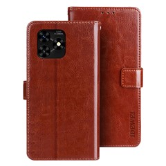 IDEWEI For Umidigi G5 Mecha Case PU Leather Crazy Horse Texture Phone Shell - Brown