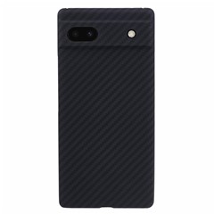 For Google Pixel 6a Black Case 1500D Coarse Texture Aramid Fiber Shockproof Phone Shell with Precise Cutout