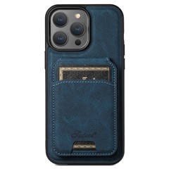 SUTENI H16 For iPhone 15 Pro Max Case Litchi Texture PU Leather+TPU Phone Shell Compatible with MagSafe - Blue