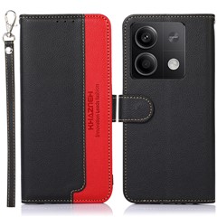 KHAZNEH For Xiaomi Redmi Note 13 5G / 13 5G (China) Cell Phone Case RFID Blocking Litchi Texture Protective Cover - Black