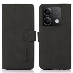 KHAZNEH For Xiaomi Redmi Note 13 5G / 13 5G (China) Case PU Leather Wallet Stand Phone Protector - Black