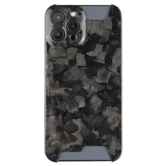For iPhone 15 Pro Max Case Forging Pattern Carbon Fiber Texture Aramid Fiber Phone Cover - Black