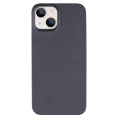 For iPhone 14 Plus Case 1500D Coarse Texture Big Lens Cutout Black Aramid Fiber Mobile Phone Shell